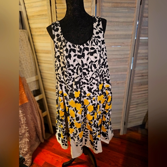 Nine west fit and flare back and Yellow dress 3X - Picture 3 of 10